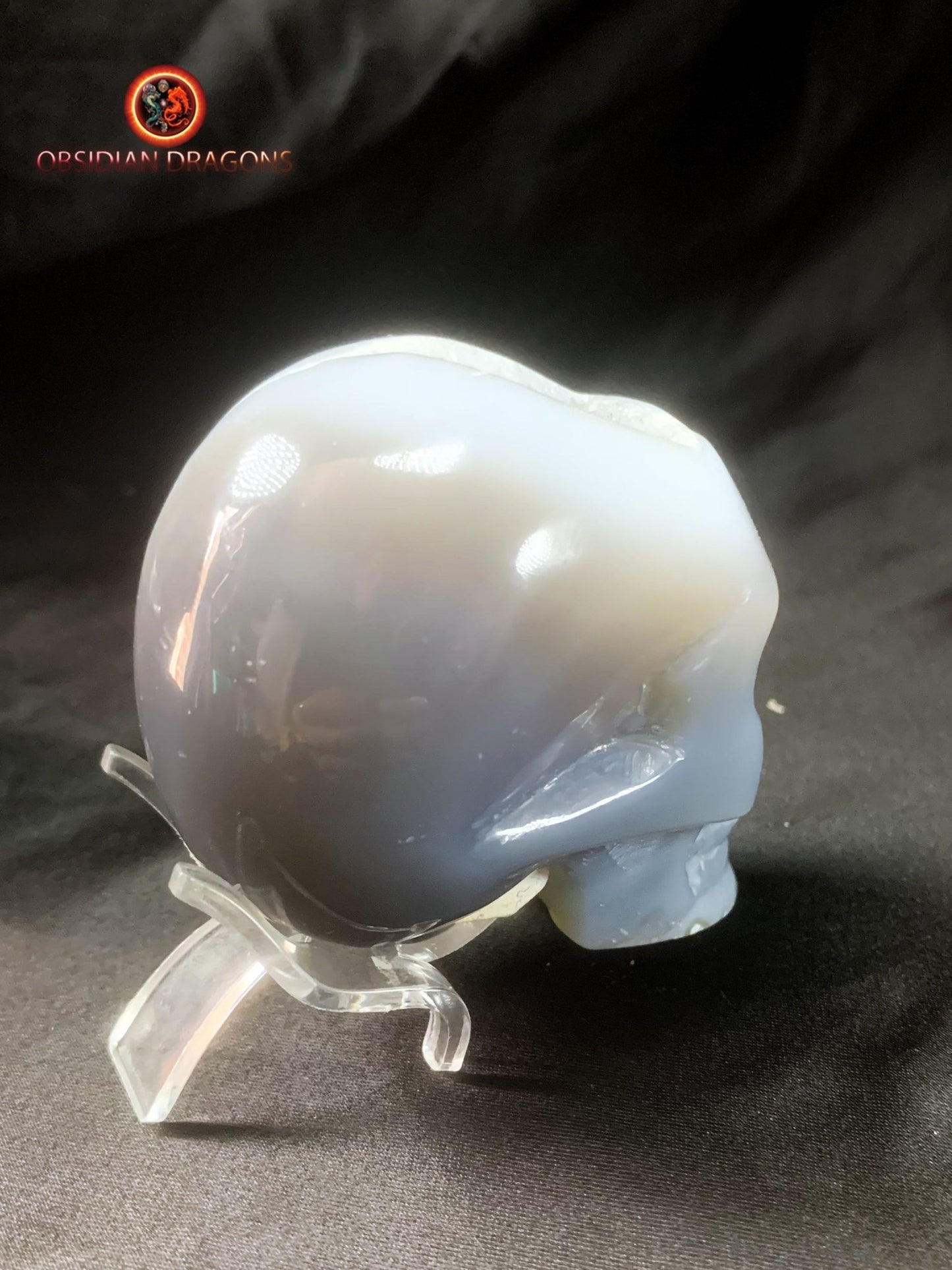 Crâne de cristal dans une géode de quartz- Unique | obsidian dragons