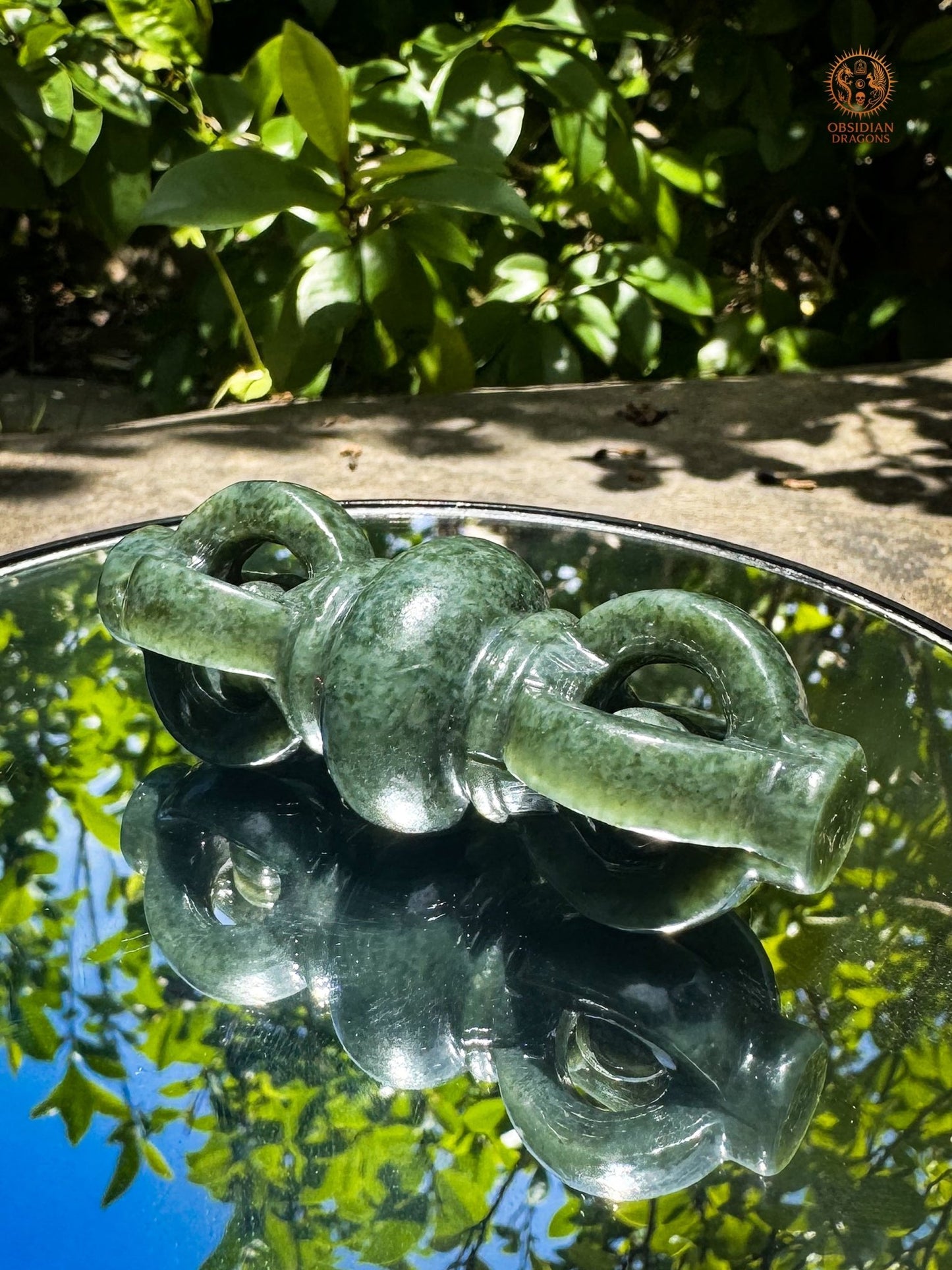 Dorjé en jade néphrite Hetian – Vajra en pierre naturelle