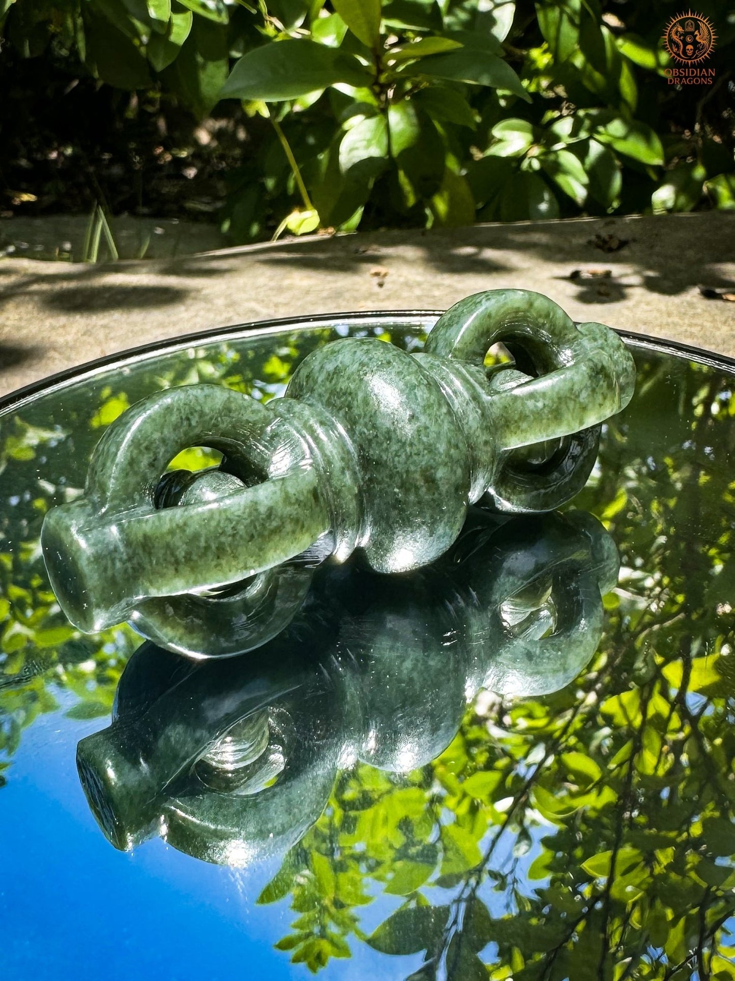 Dorjé en jade néphrite Hetian – Vajra en pierre naturelle