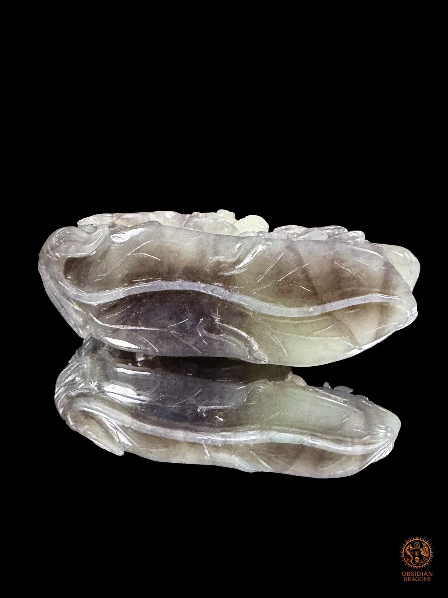 Dragon en jade naturel Hetian Yu - Œuvre artisanale unique