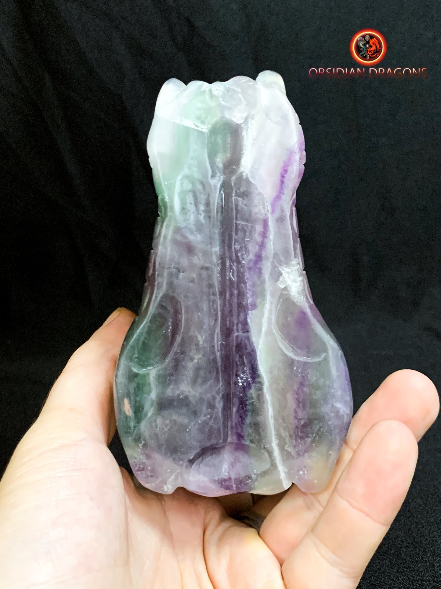 crâne de dragon- artisanal- fluorite- unique