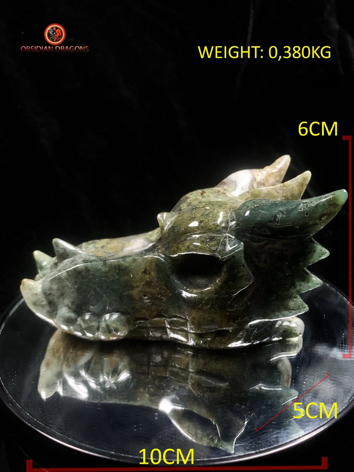 crâne de dragon- Agate mousse- Naturel | obsidian dragons