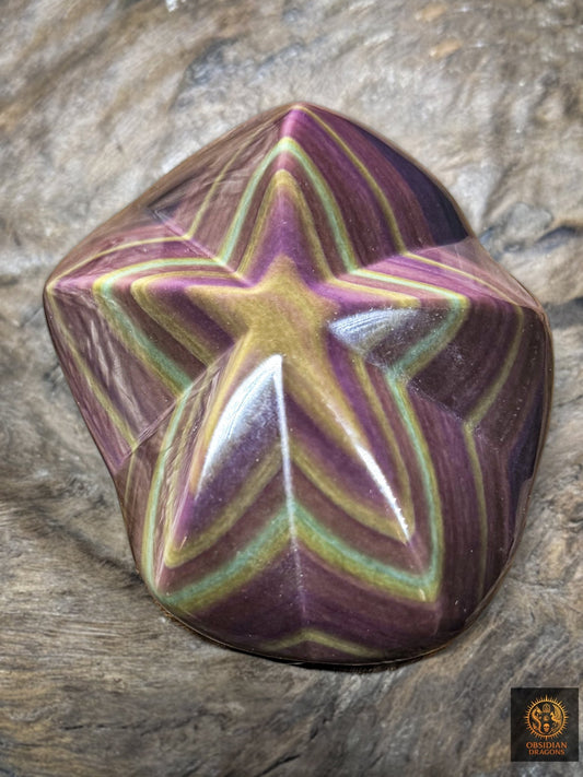 Étoile en obsidienne œil céleste exceptionnelle – Jaune rare