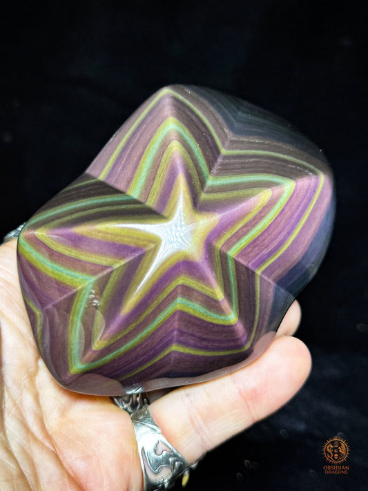 Étoile en obsidienne œil céleste exceptionnelle – Jaune rare