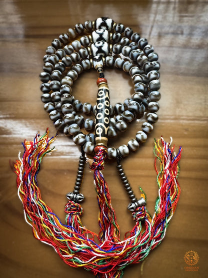Mala 108 DZI – Chapelet bouddhiste tibétain – DZI 21 yeux