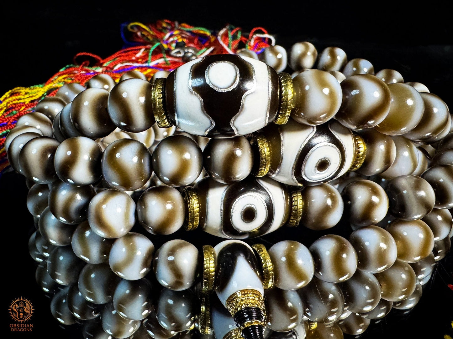 Mala 108 DZI – Chapelet bouddhiste tibétain – DZI 21 yeux