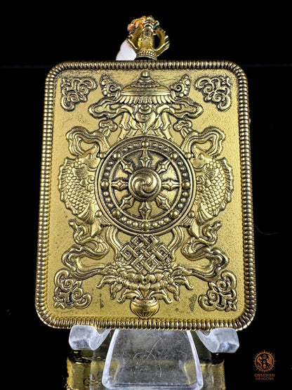 Mala tibétain de Simhamukha - Ghau avec thangka authentique