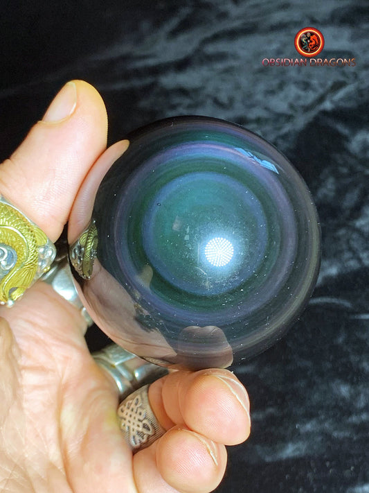 Sphère en obsidienne œil céleste - Unique - 6,40 cm