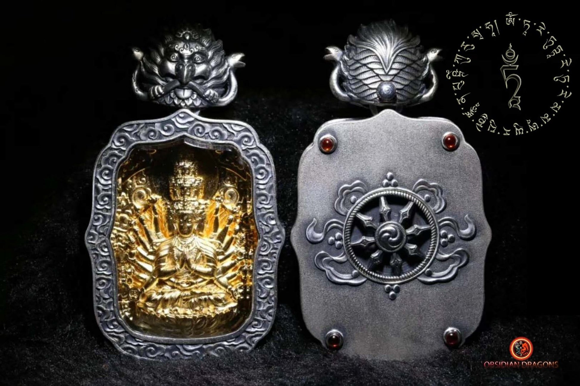 Pendentif Bouddha- Ghau- Bodhisattva Chenrezig | obsidian dragons