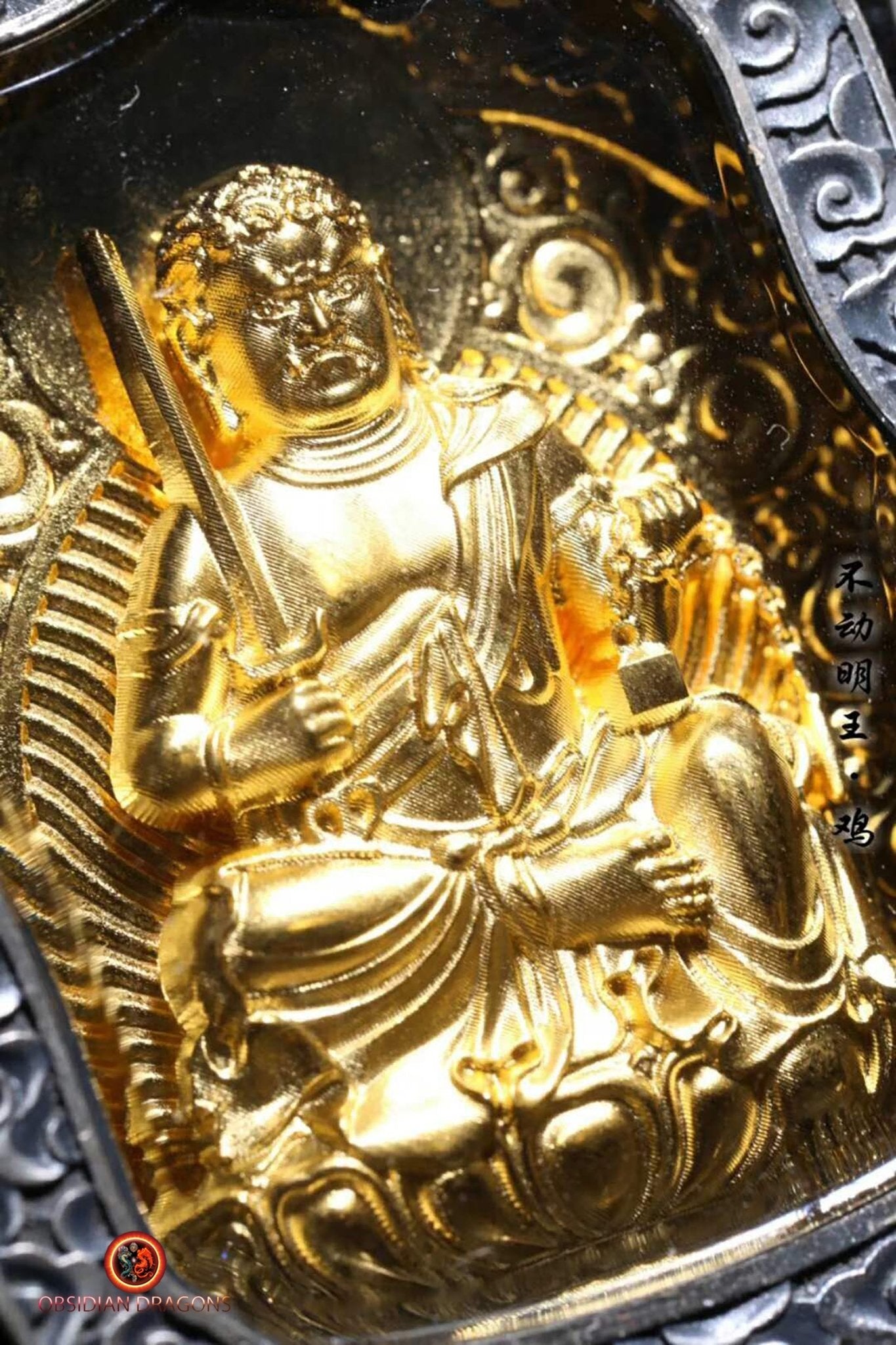 Pendentif bouddha- Ghau- Bouddha Acala | obsidian dragons