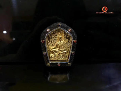 Pendentif Bouddha- Gau tibétain- Guru Rinpoché | obsidian dragons