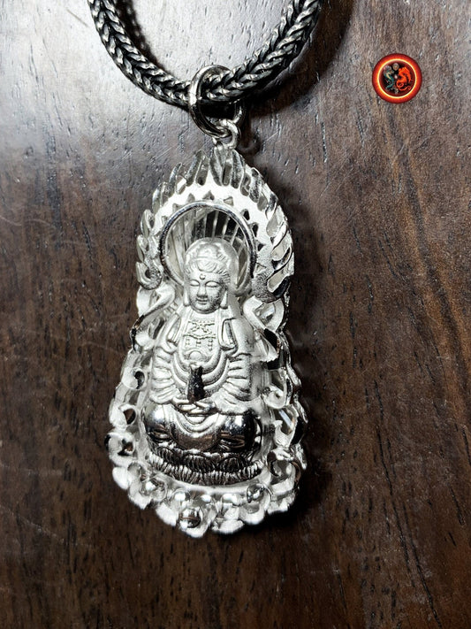 pendentif bouddha en argent- Bodhisattva Guan Yin | obsidian dragons