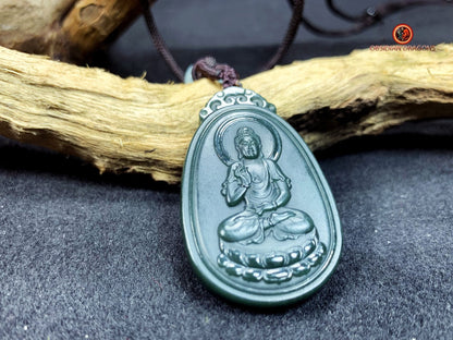 Pendentif bouddha en jade- Bouddha Amitabha | obsidian dragons