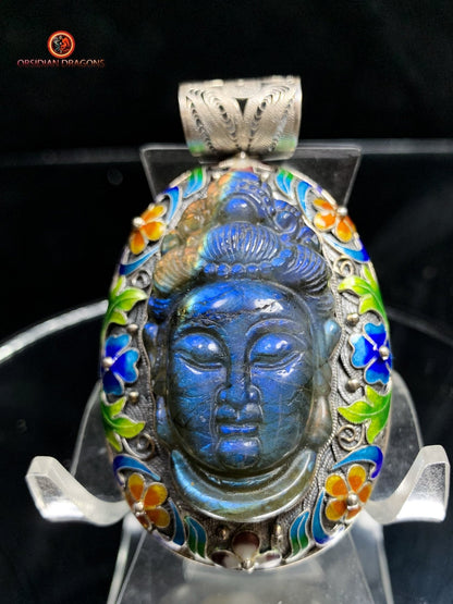 Pendentif Bouddha en Labradorite - Qing Héritage | obsidian dragons