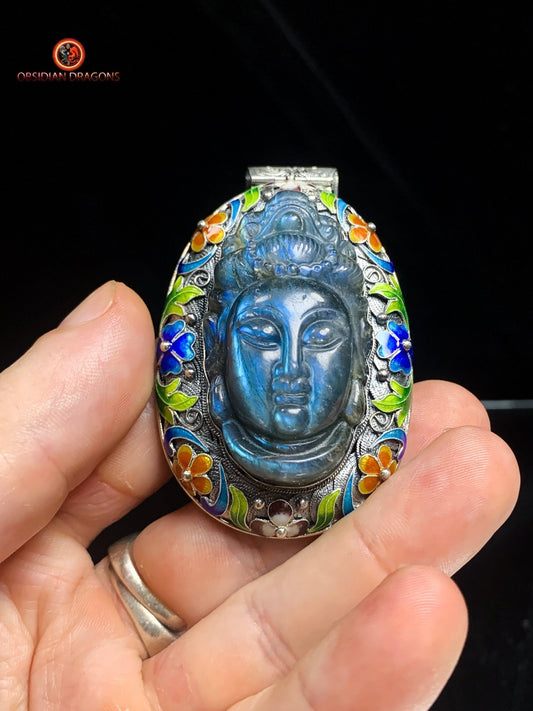 Pendentif bouddha en Labradorite- Dynastie Qing | obsidian dragons