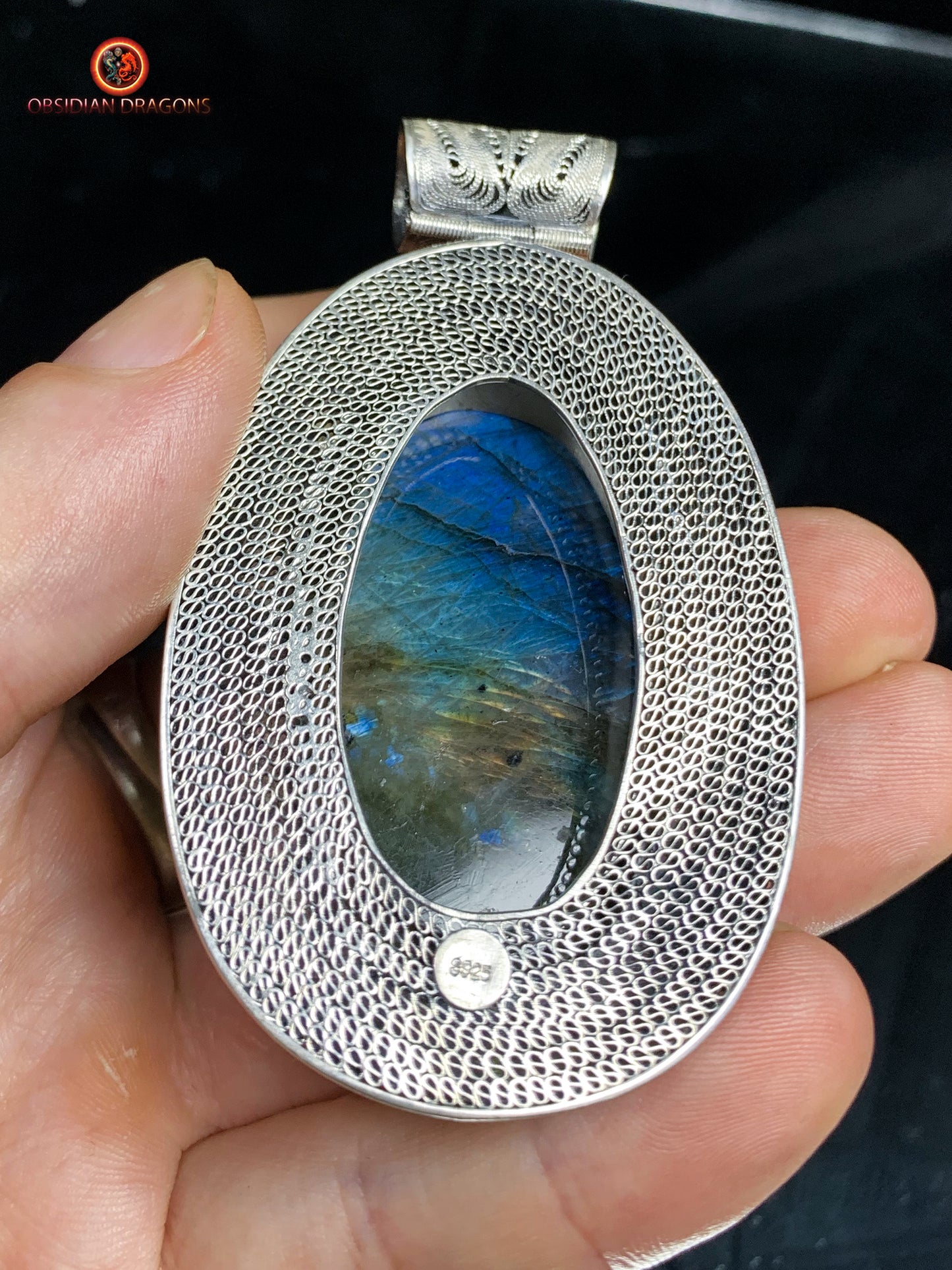 Pendentif Bouddha en Labradorite - Qing Héritage | obsidian dragons