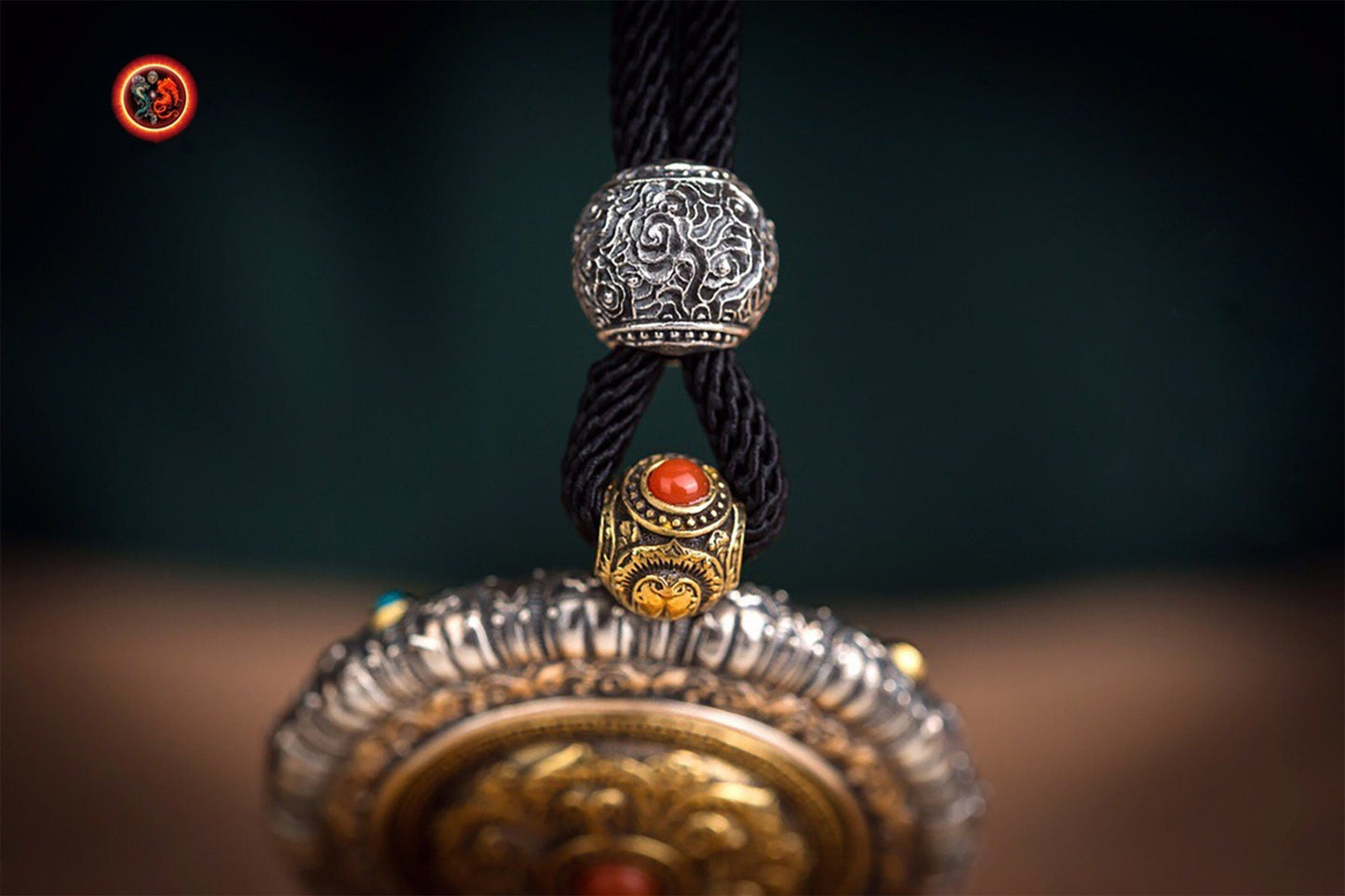 Pendentif Bouddha jade et argent- Samantabhadra | obsidian dragons