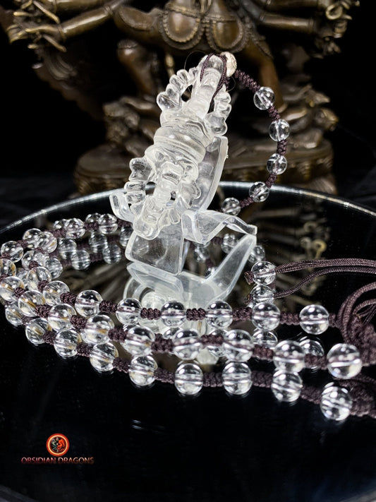 Pendentif Dorjé en cristal de roche- Clarté | obsidian dragons