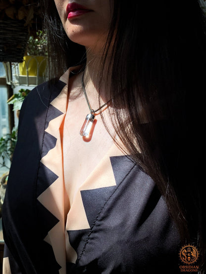 pendentif quartz tourmaline et rutile - Ancrage et Clarté | obsidian dragons