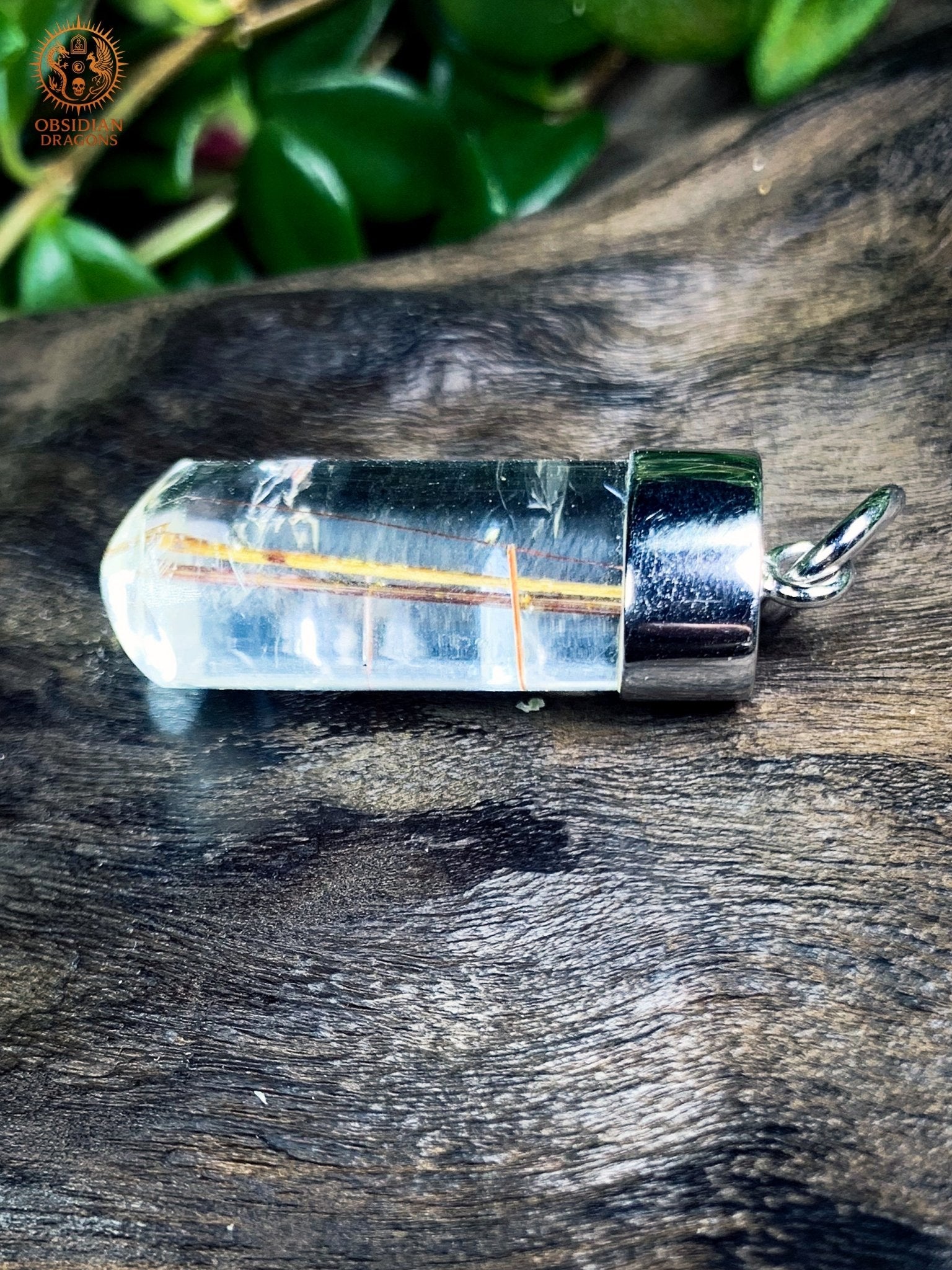 pendentif quartz tourmaline et rutile - Ancrage et Clarté | obsidian dragons