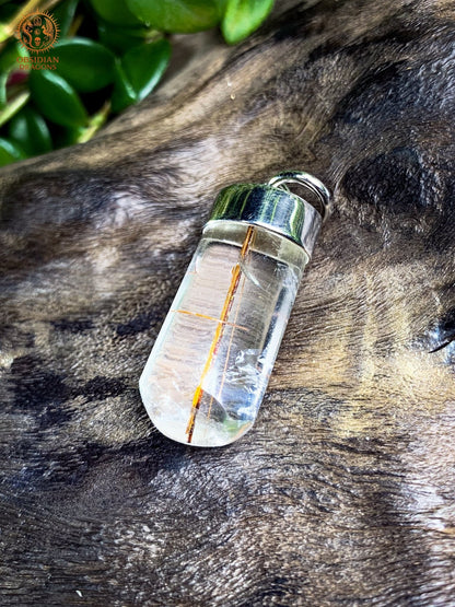 pendentif quartz tourmaline et rutile - Ancrage et Clarté