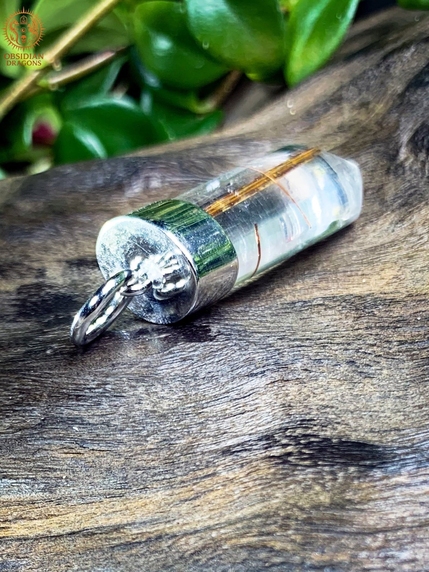 pendentif quartz tourmaline et rutile - Ancrage et Clarté | obsidian dragons