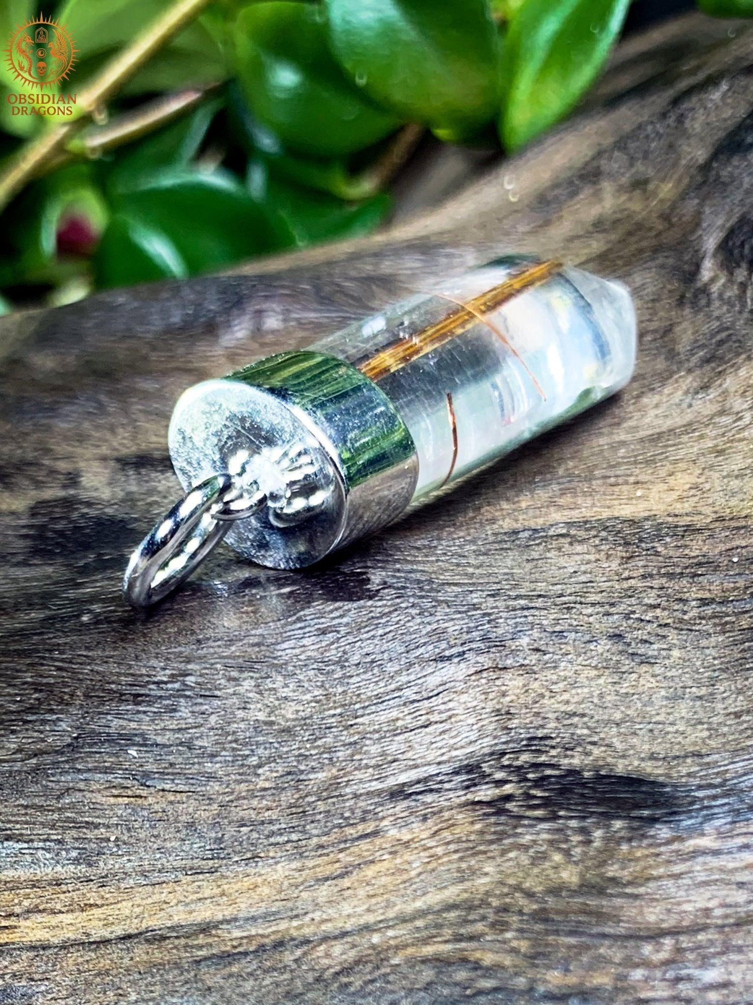 pendentif quartz tourmaline et rutile - Ancrage et Clarté | obsidian dragons