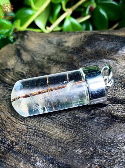 pendentif quartz tourmaline et rutile - Ancrage et Clarté