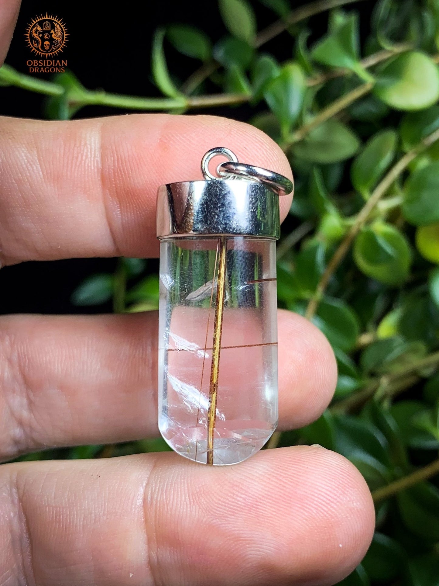 pendentif quartz tourmaline et rutile - Ancrage et Clarté | obsidian dragons