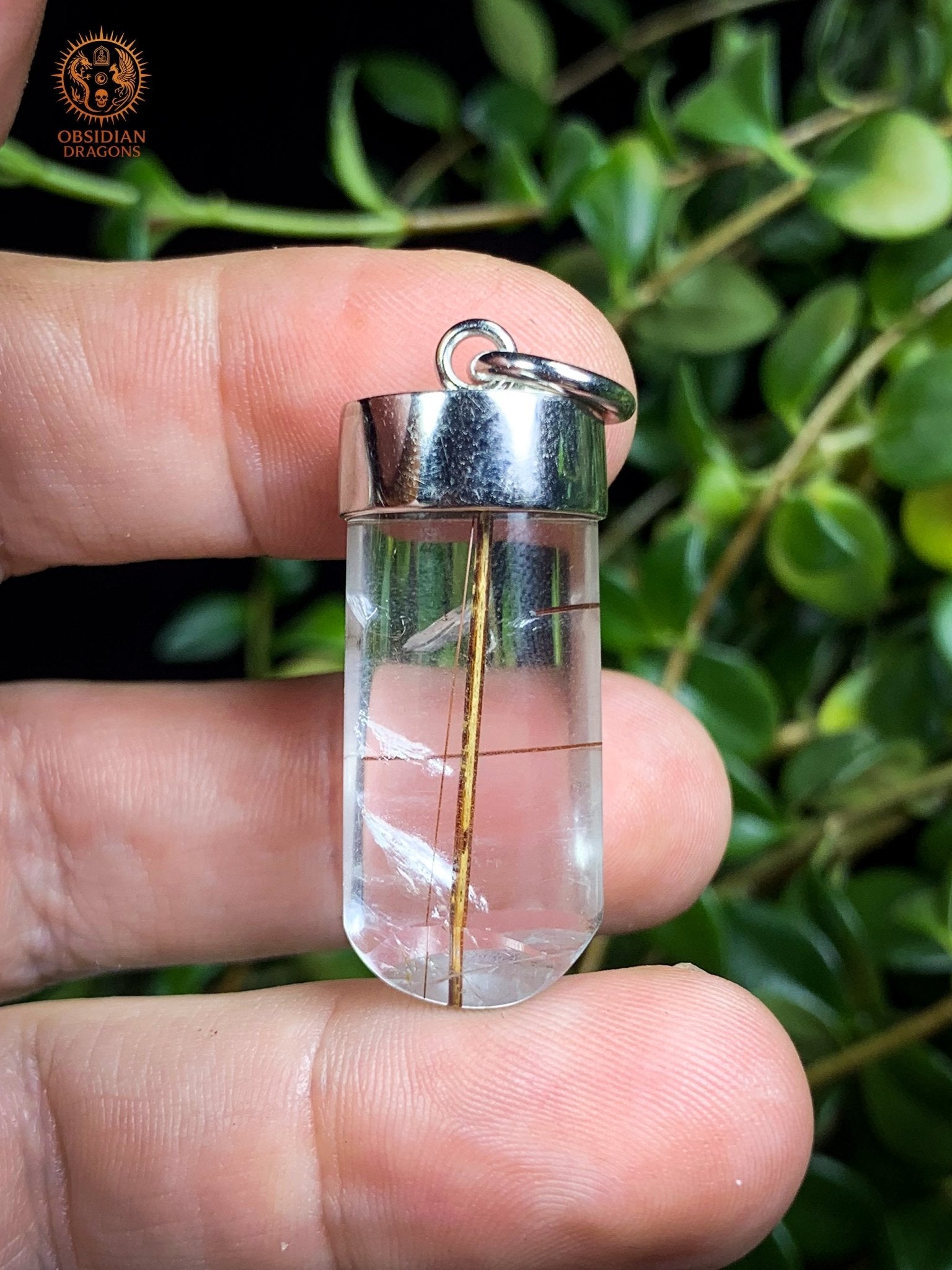 pendentif quartz tourmaline et rutile - Ancrage et Clarté | obsidian dragons