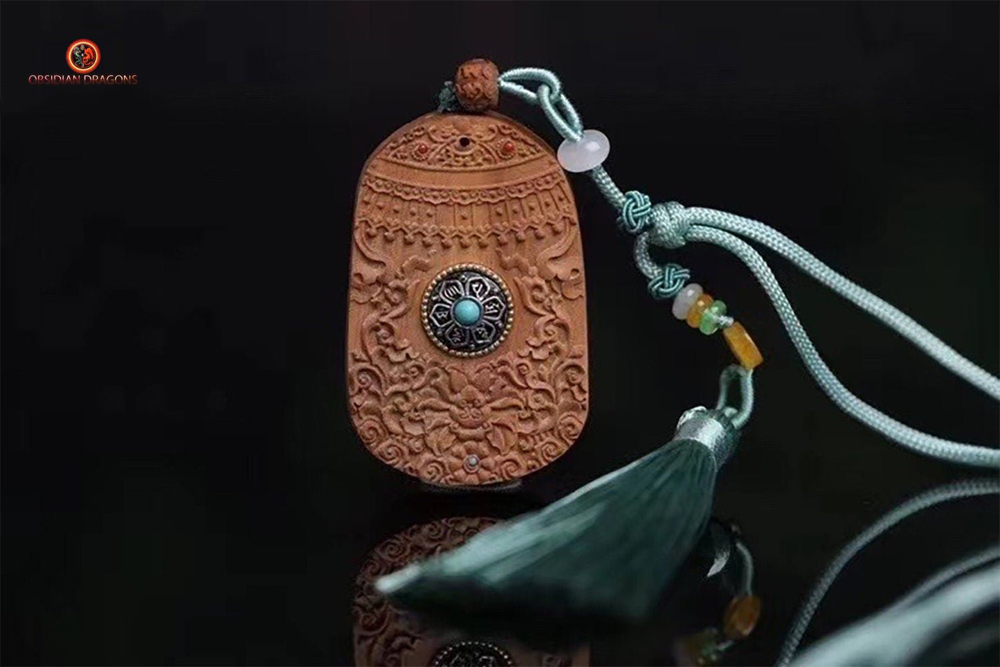 Pendentif Bouddha - Guan Yin - Santal et Bois de Cerf | obsidian dragons