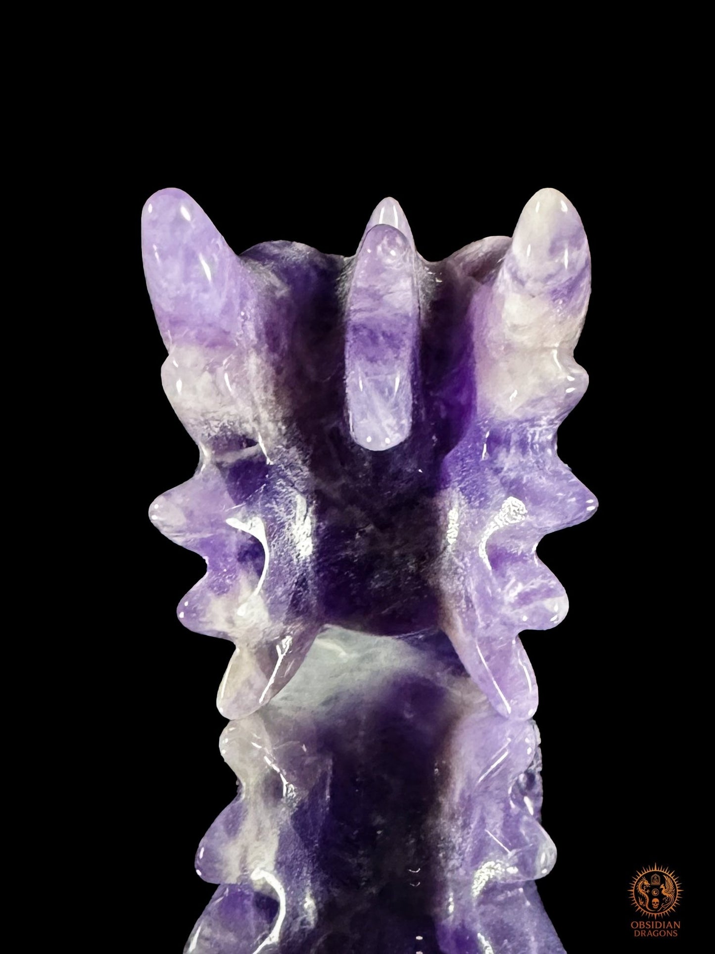 Petite tête de dragon en améthyste – Éveil intérieur - obsidian dragons