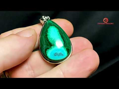 Pendentif chrysocolle malachite - argent 925- artisanal