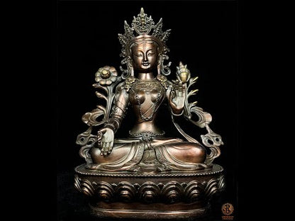 Statue de Tara Blanche en Bronze – Art Sacré Tibétain