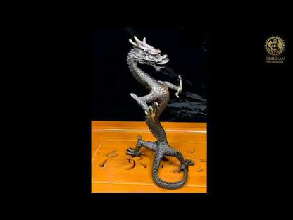 Chinesische Bronze-Drachenstatuette - Feng Shui-Statuette