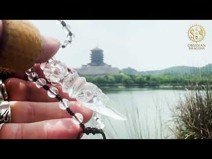 Collier phurba en cristal de roche - Talisman de protection