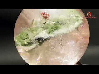 sphère de quartz chlorite - boule de cristal - pièce unique