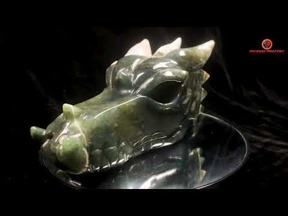 crâne de dragon massif- Agate mousse d'indonésie