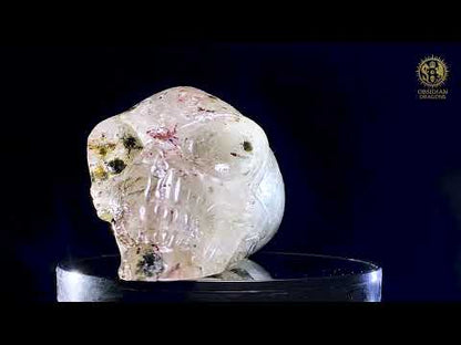 Crâne de Cristal Alien en Quartz Lodolite – Piliers Cosmiques