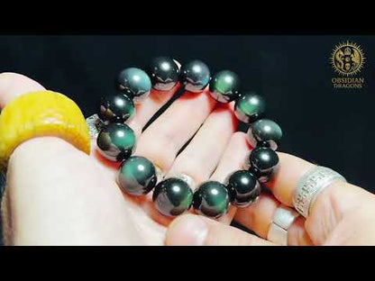 bracelet en obsidienne œil céleste naturelle exceptionnel
