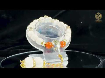 Bracelet bouddhiste en ivoire de mammouth – 3 Bouddhas célestes