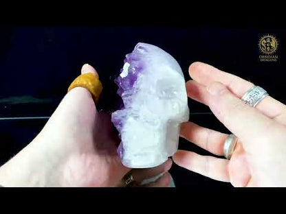 Crâne de Cristal en Améthyste – Vision Céleste