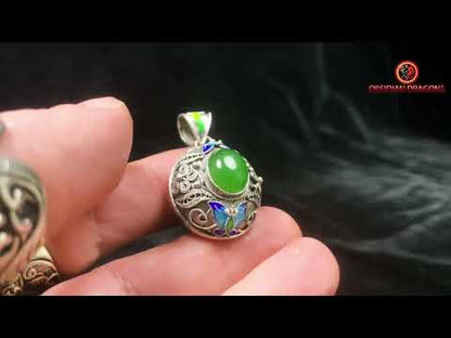 Pendentif Jade- Argent filigrané- Dynastie Qing