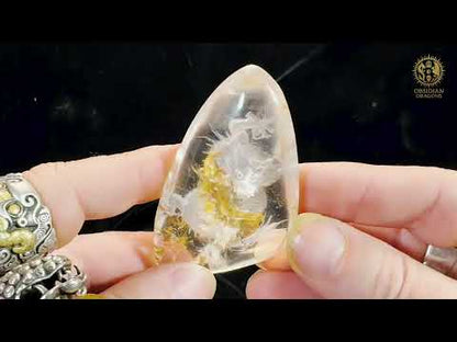 Dragon en Quartz Lodolite Glyptique – Pièce Unique