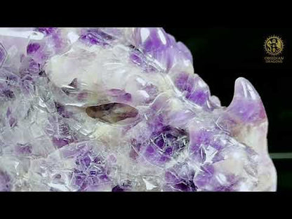 Tête de dragon en améthyste chevron - L'alchimiste