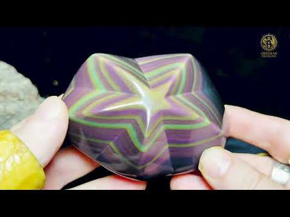 Étoile en obsidienne œil céleste exceptionnelle – Jaune rare