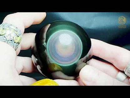 Sphère en obsidienne œil céleste rare – Double lecture optique