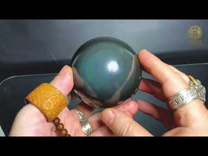 Sphère en Obsidienne Œil Céleste - Diamètre 8.44cm - 0.733kg