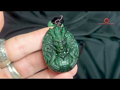 Pendentif dragon en obsidienne œil céleste - Symbole spirituel