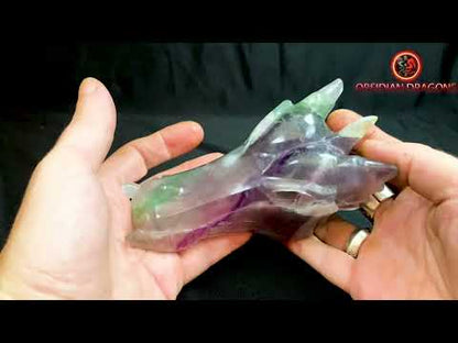 crâne de dragon- artisanal- fluorite- unique